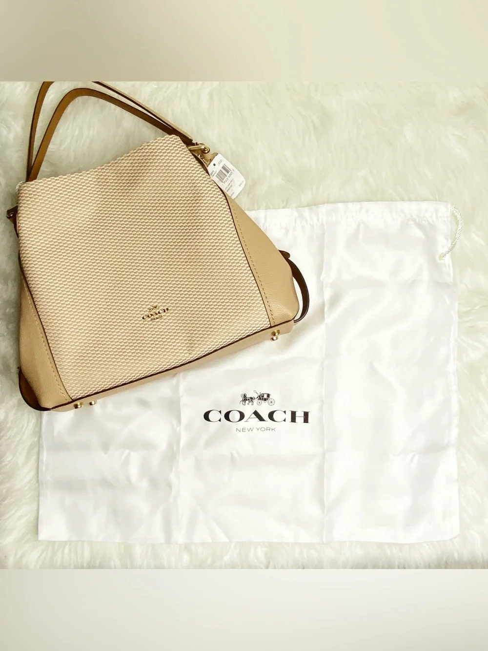 Coach NWT Legacy Jacquard Edie Tan/Beechwood Shoulder Bag w/ Dustbag - Picture 4 of 9